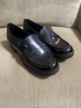 Old Navy Black Patent Penny Loafers for Women